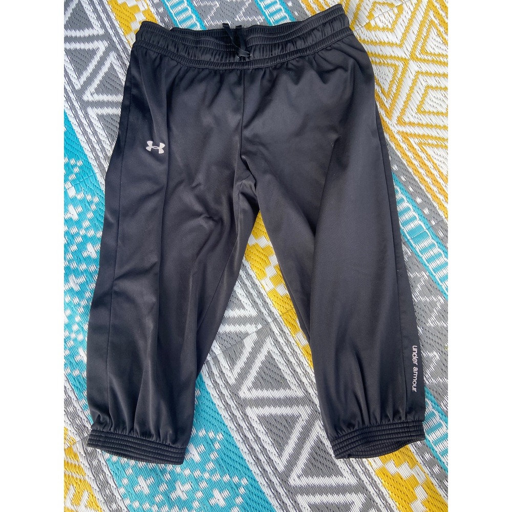 Under Armour Womens Black Athletic Capri Jogger Pants Elastic Waist Large LG